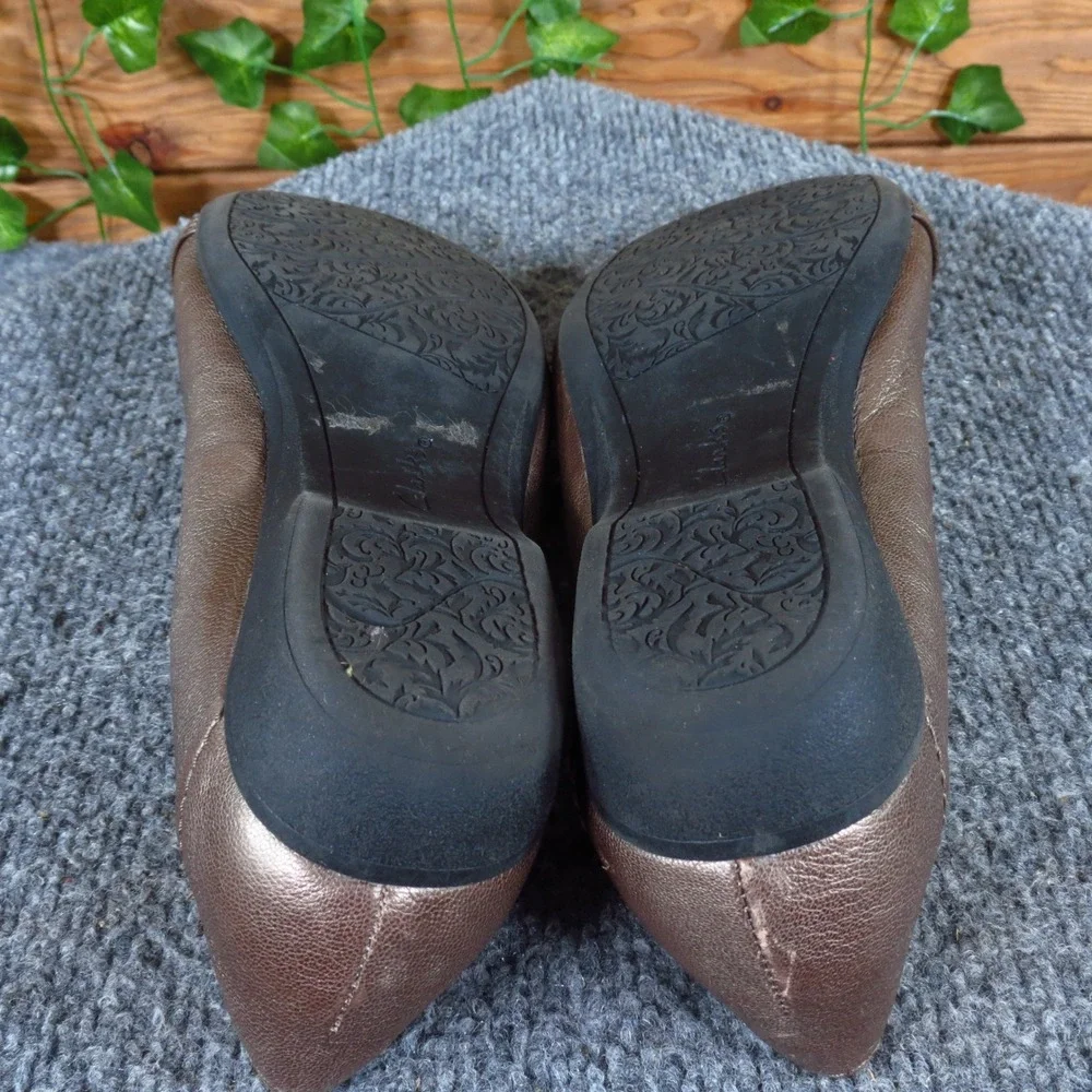Clarks Propose Pixie 2 Women‎ Shoe Flat 6.5 Wide Casual Comfort Pewter Metallic